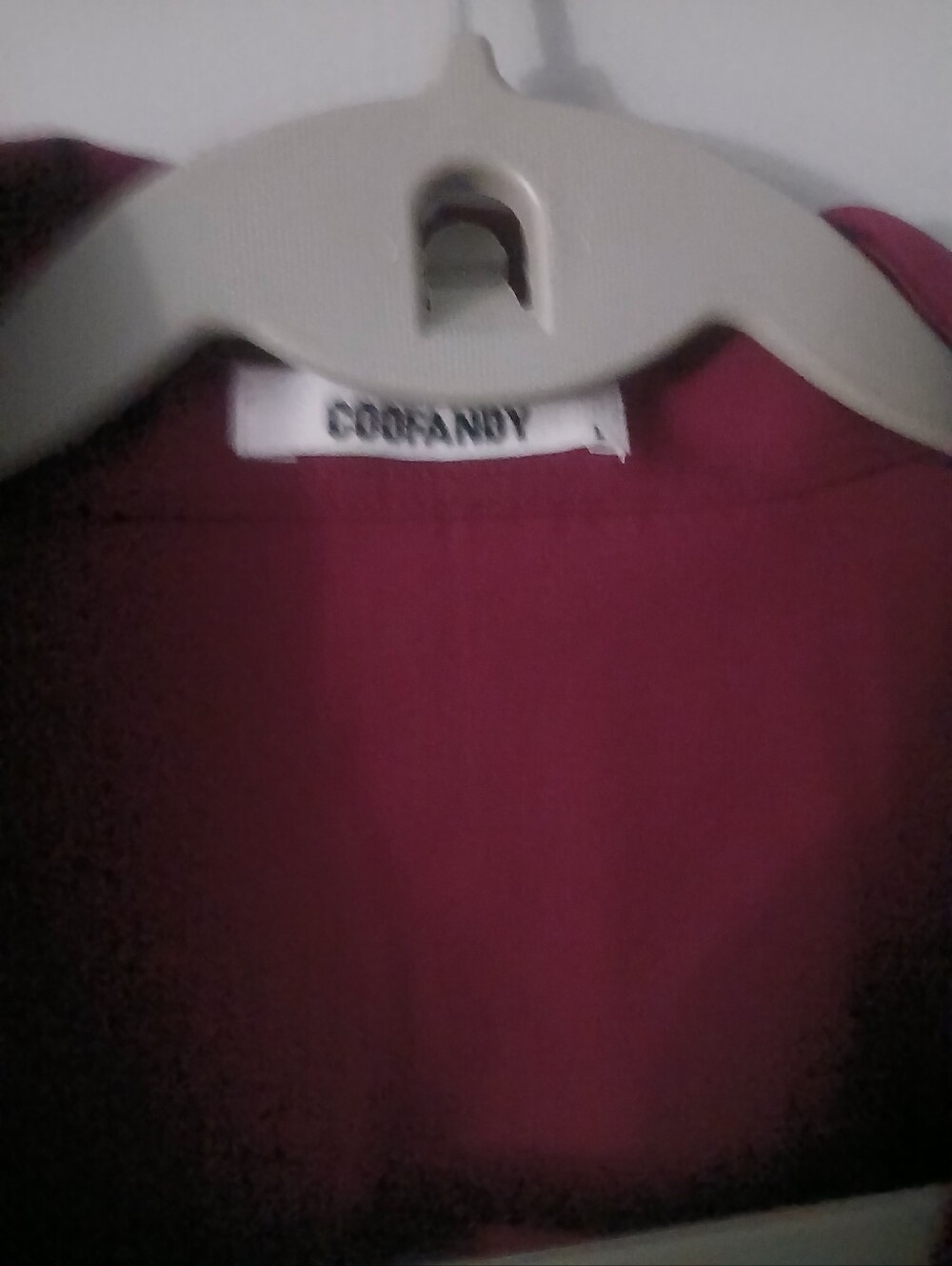 Men's Short Sleeve Button-Up Shirt - Maroon SZ LARGE - Picture 3 of 4
